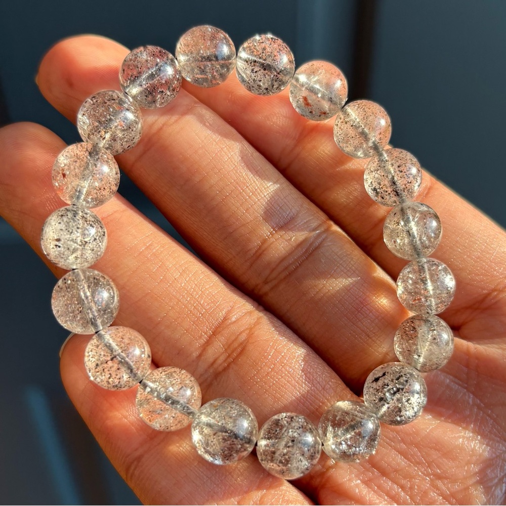 Black Strawberry Quartz Crystal Bracelet 10mm